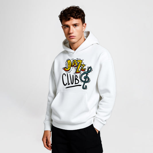 Sudadera con capucha y bolsillo de algodón - Música estilo club de Jazz