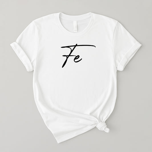 Camiseta de algodon suave y fresca para mujer - Fe script