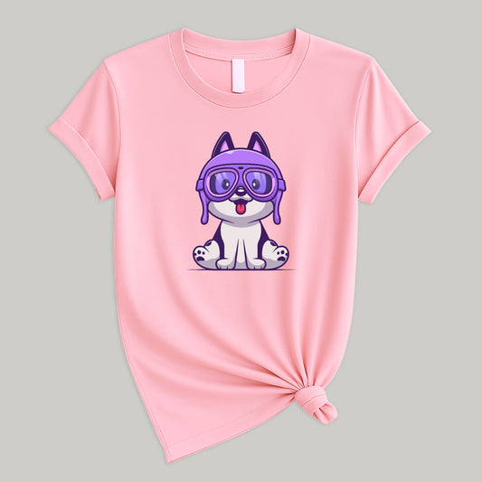 Camiseta de algodón suave y fresca para mujer - Mascota violeta