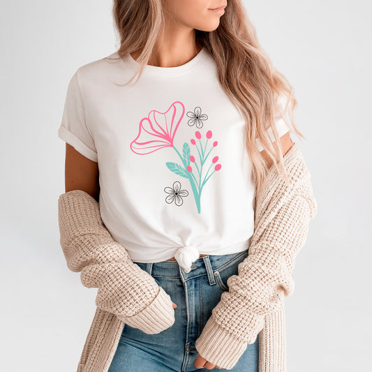 Camiseta clásica para mujer - Vintage de flores