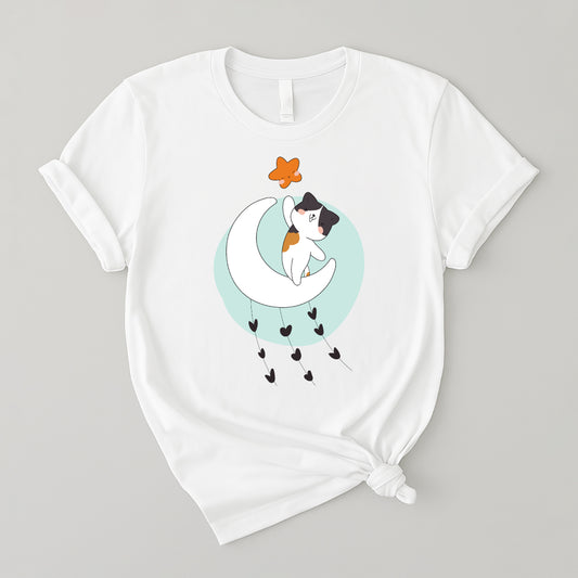 Camiseta básica de algodón para mujer – Suave y fresca perfecta para los amantes de los gatos