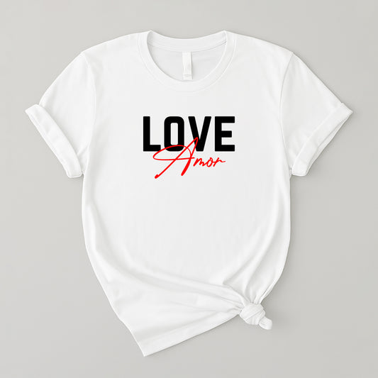 Camiseta de algodón para mujer suave y fresca - Love script